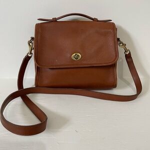 Vintage Coach Court Bag British Tan